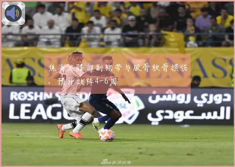 焦海龙膝部副韧带与股骨软骨损伤，预计缺阵4-6周